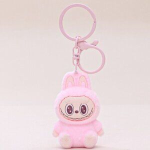 New Popular Hot! mini Pink Labubu Baby keychain dangeler figure